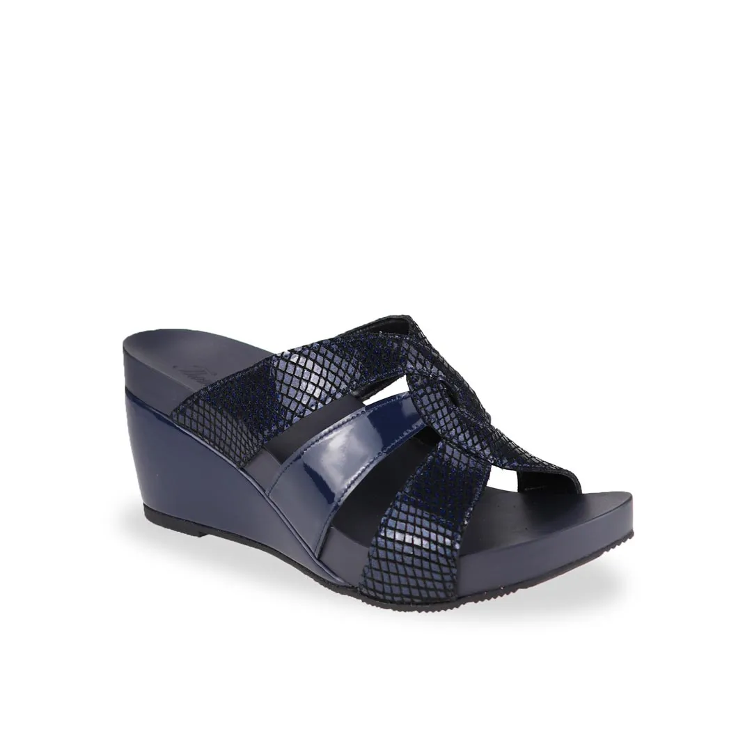 [20% off at cart] Triple Straps Snake-Effect Wedges