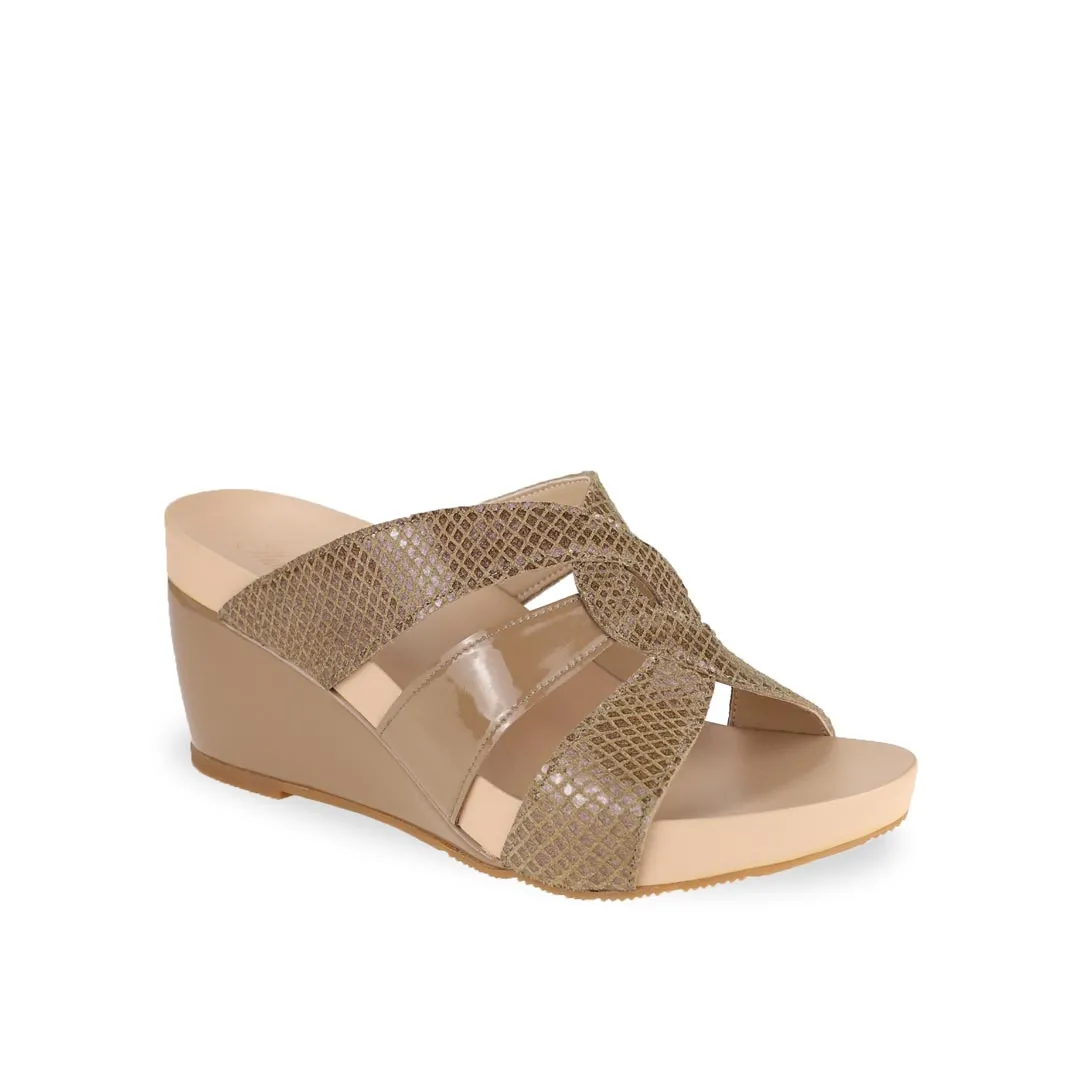 [20% off at cart] Triple Straps Snake-Effect Wedges