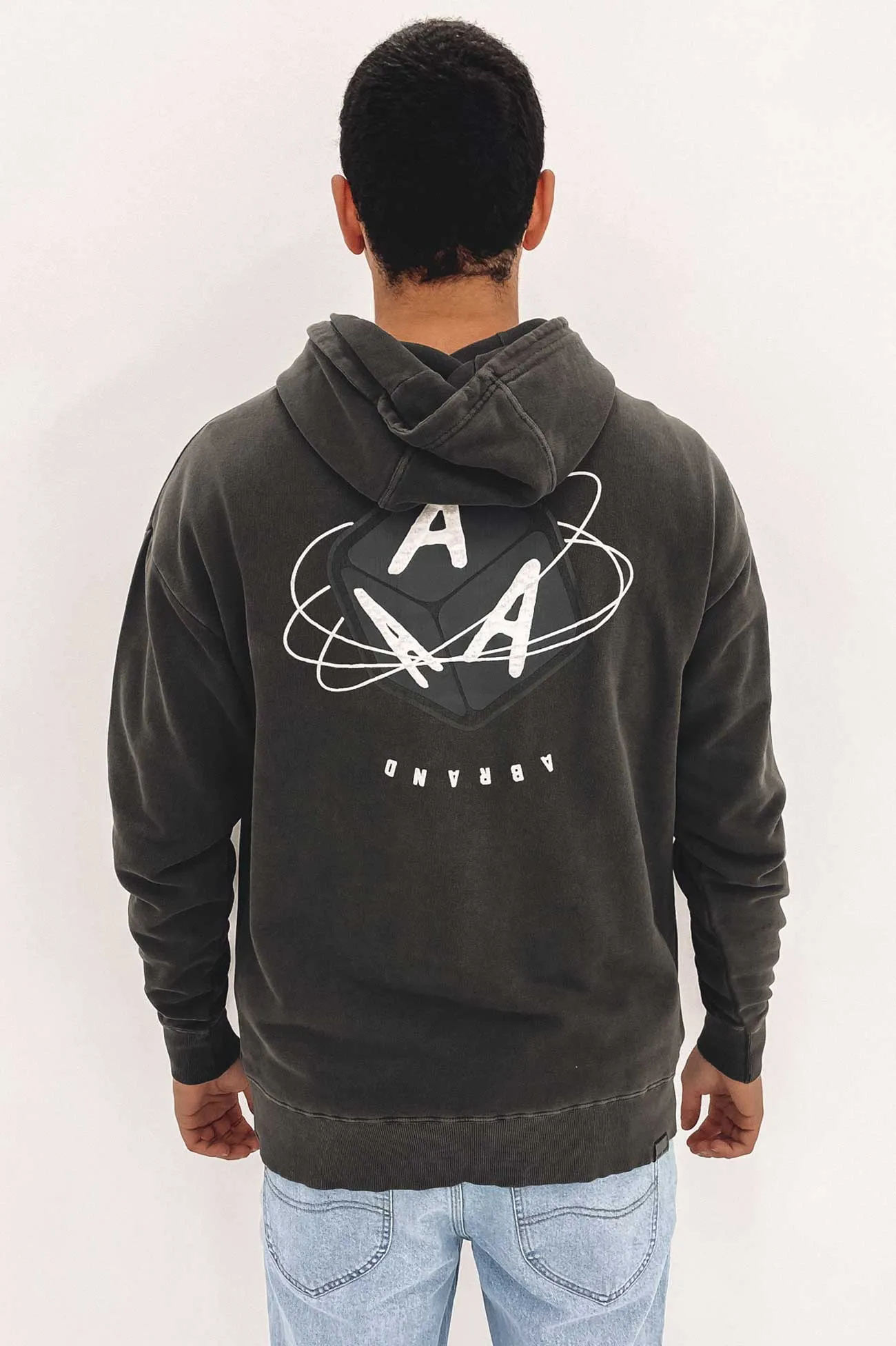 A Relaxed Hoodie Washed Black