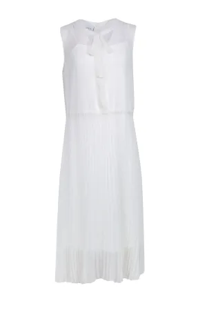 Akris Punto - Ivory Sleeveless Pleated Midi Dress Sz 12