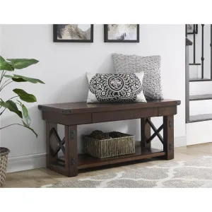 Ameriwood Home Wildwood 40" Wood Veneer Entryway Bench - Espresso