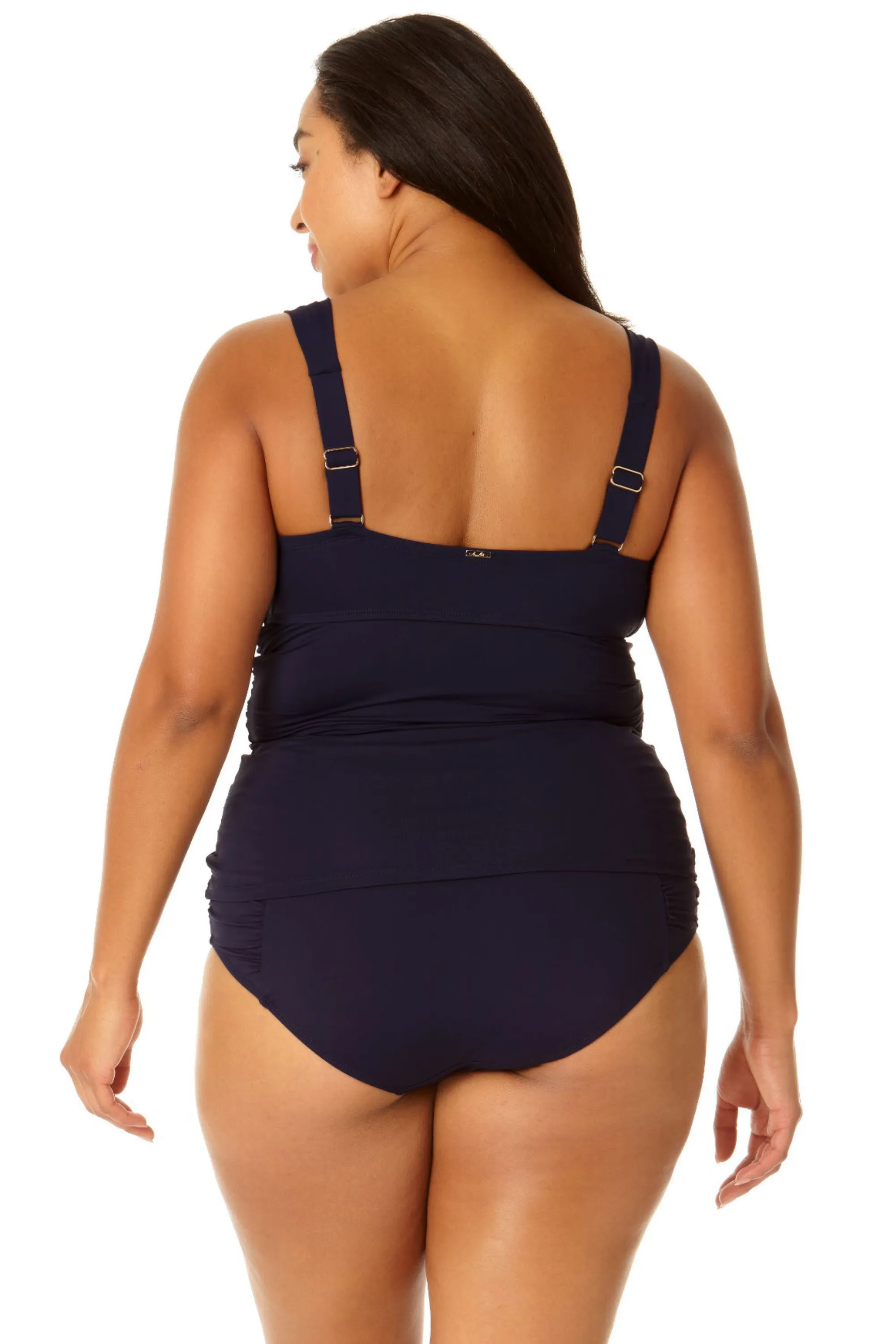 Anne Cole Plus - Twist Front Underwire Tankini Swim Top