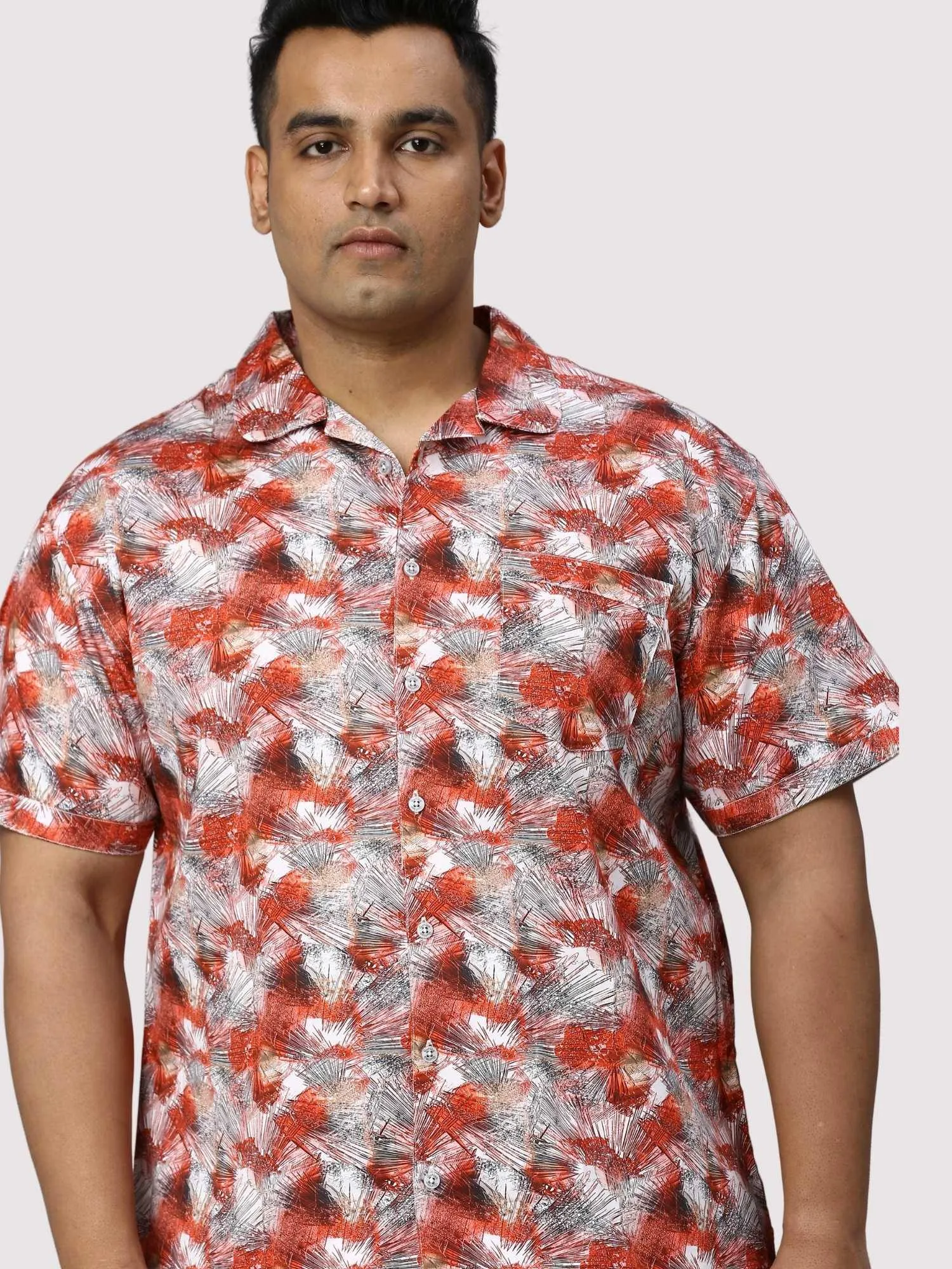 Apple Blossom Digital Printed Half Sleeve Co-Ords Men's Plus Size