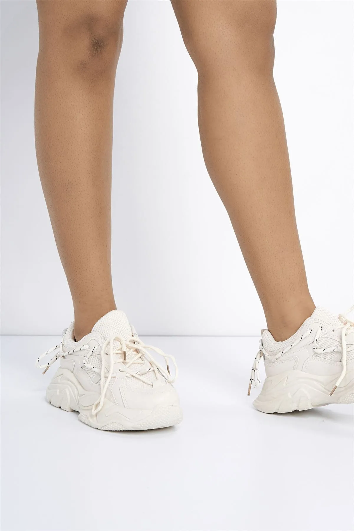 Bally Chunky Laced Trainer in Sand