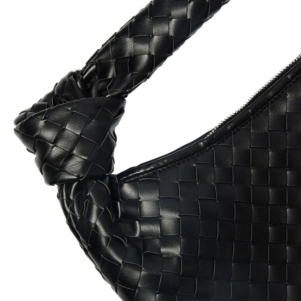 Billy Handbag in Black Weave