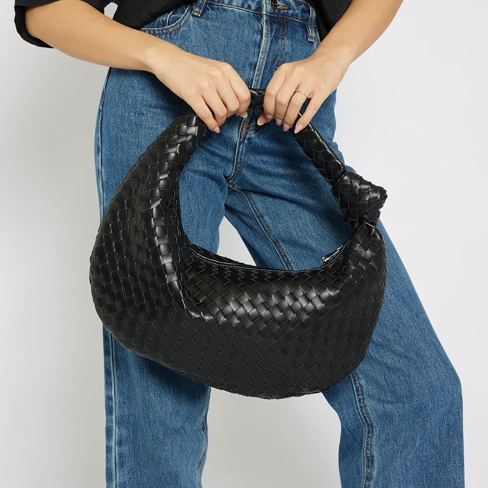 Billy Handbag in Black Weave