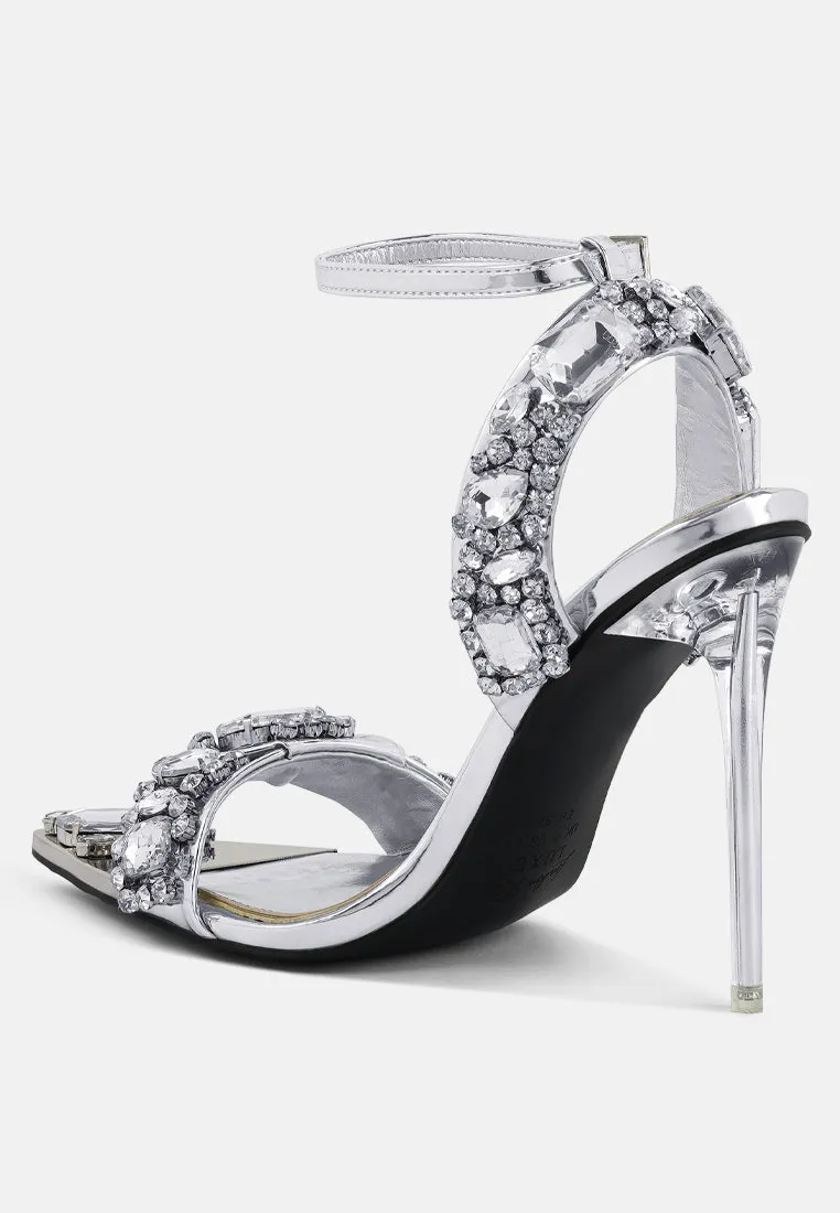 Blingy Diamante Embellished Stiletto Sandals