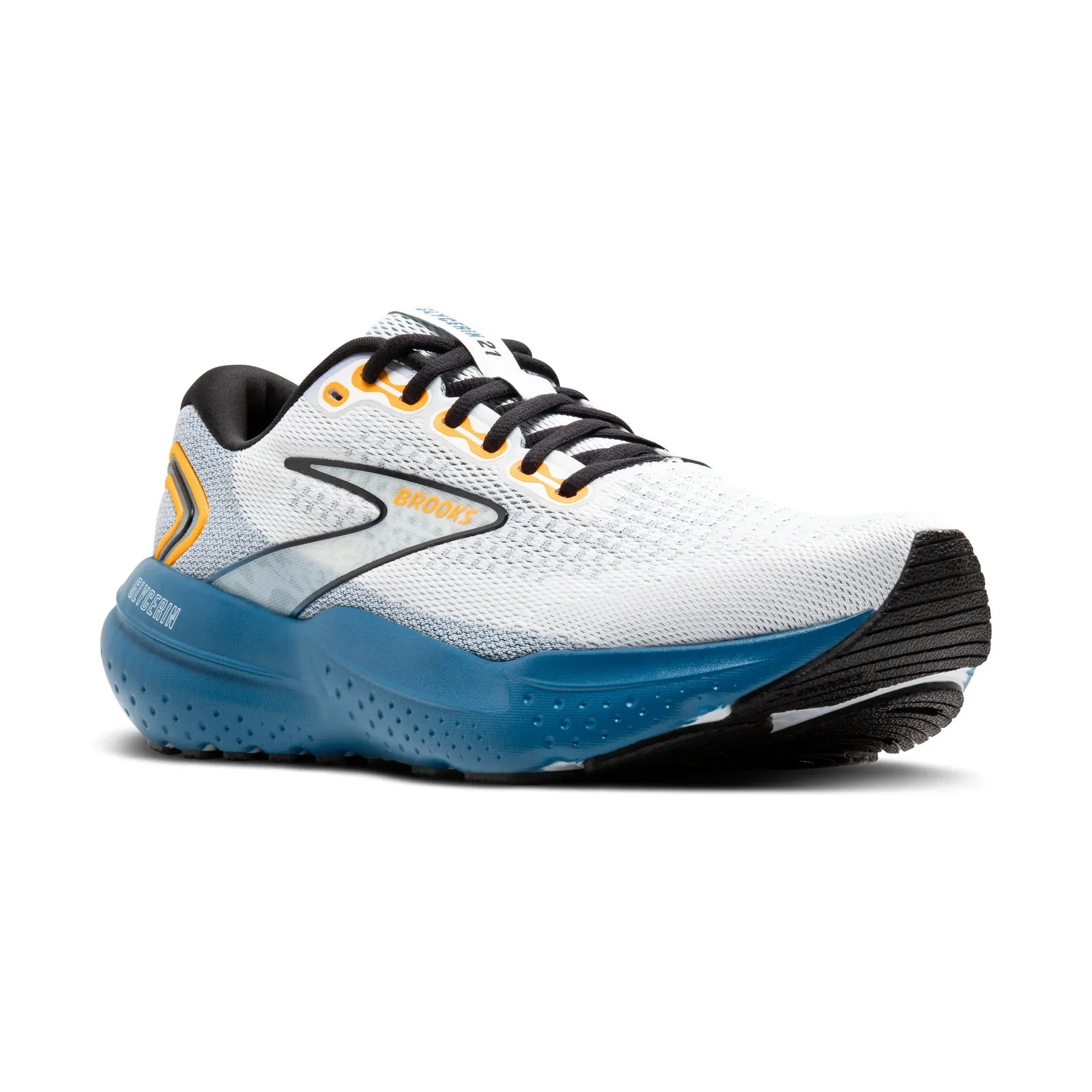 Brooks Men's Glycerin 21 Running Shoe - White/Sapphire/Orange 1104191D158