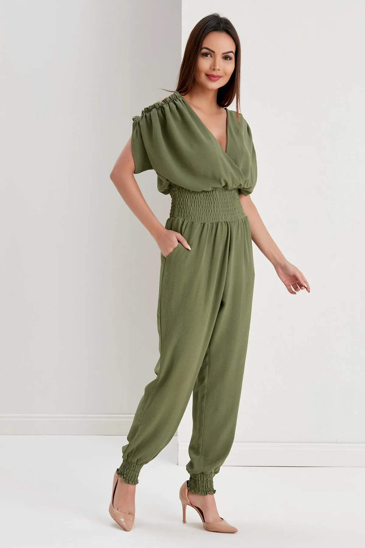 Casual Chic Khaki Jumpsuit