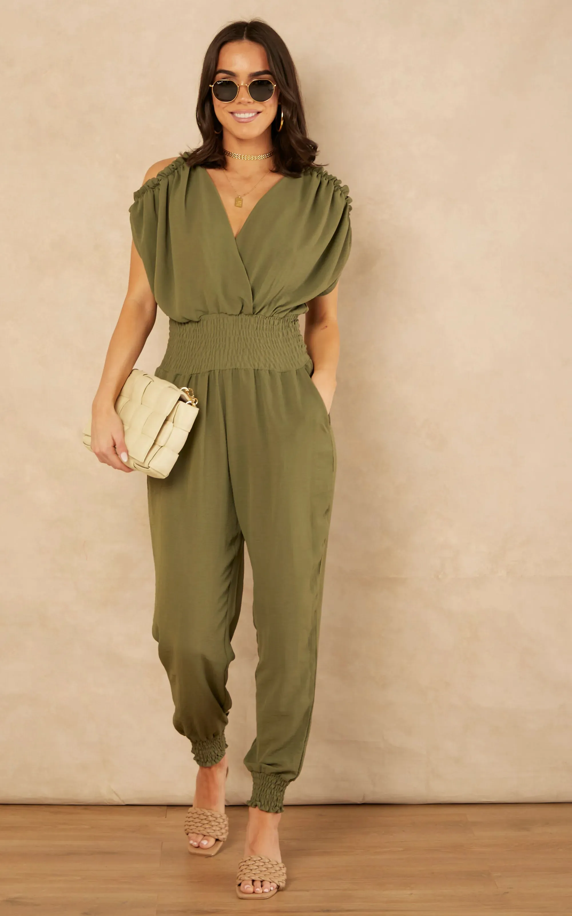 Casual Chic Khaki Jumpsuit