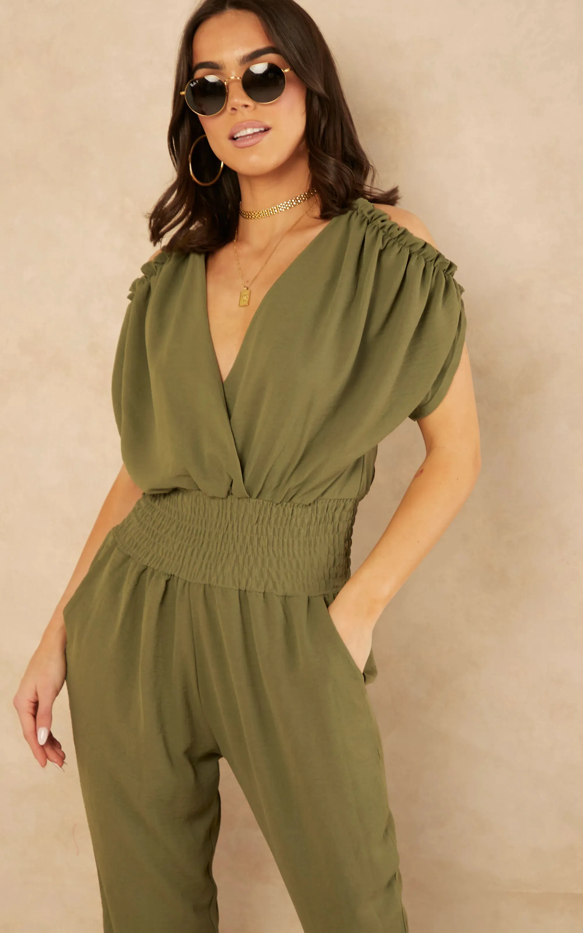 Casual Chic Khaki Jumpsuit