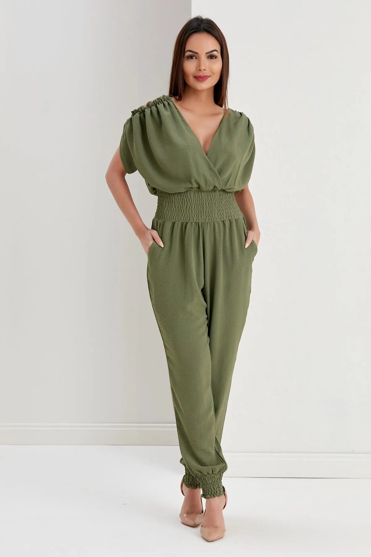 Casual Chic Khaki Jumpsuit