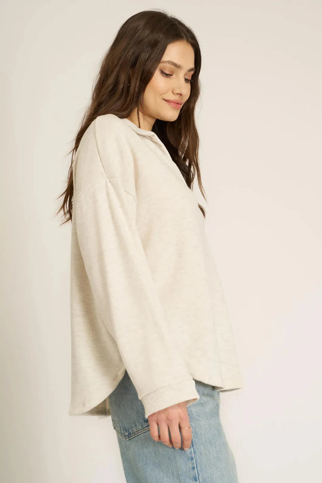 Chiara Collared Pullover (Oatmeal)