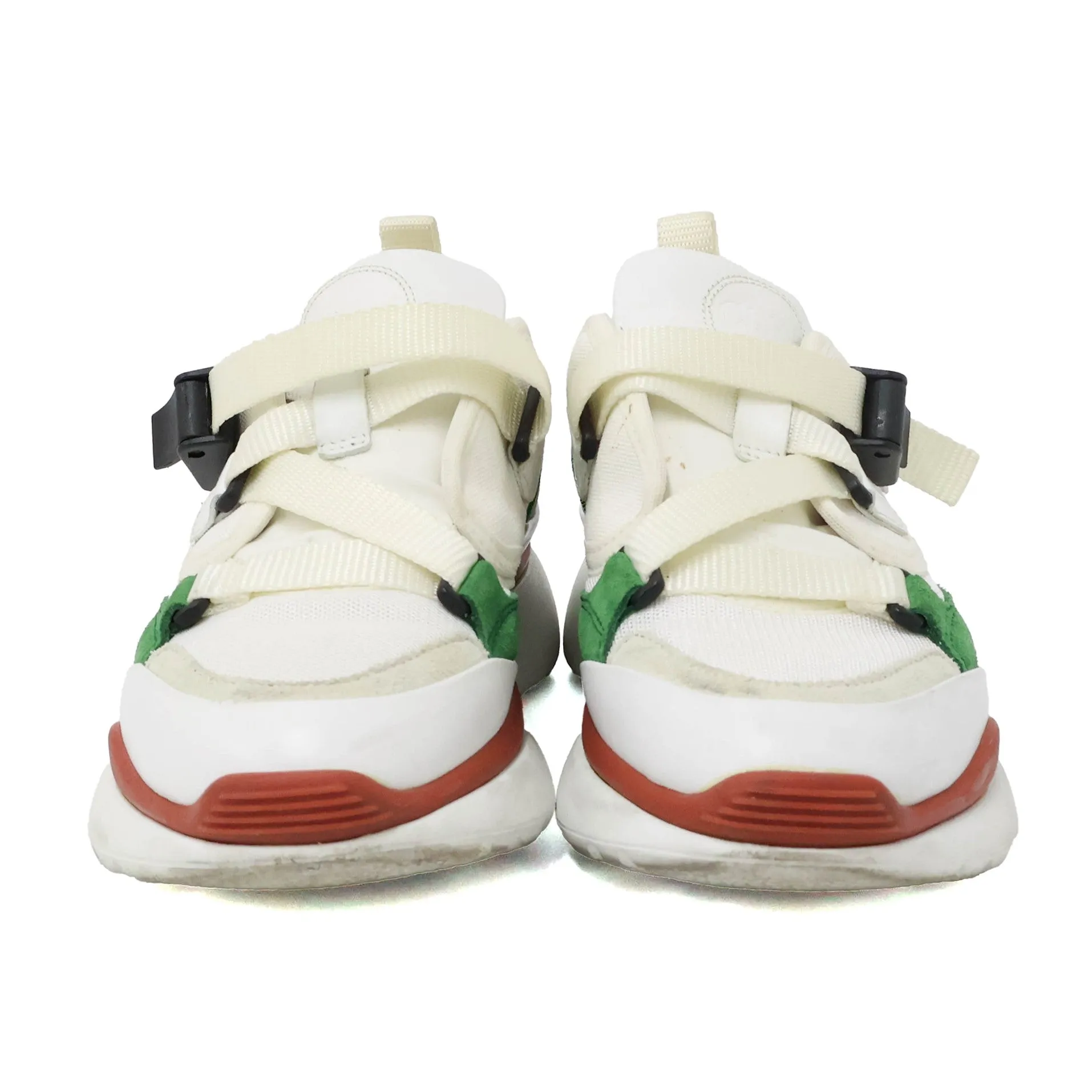 Chloe Sneakers White Suede Green & Red