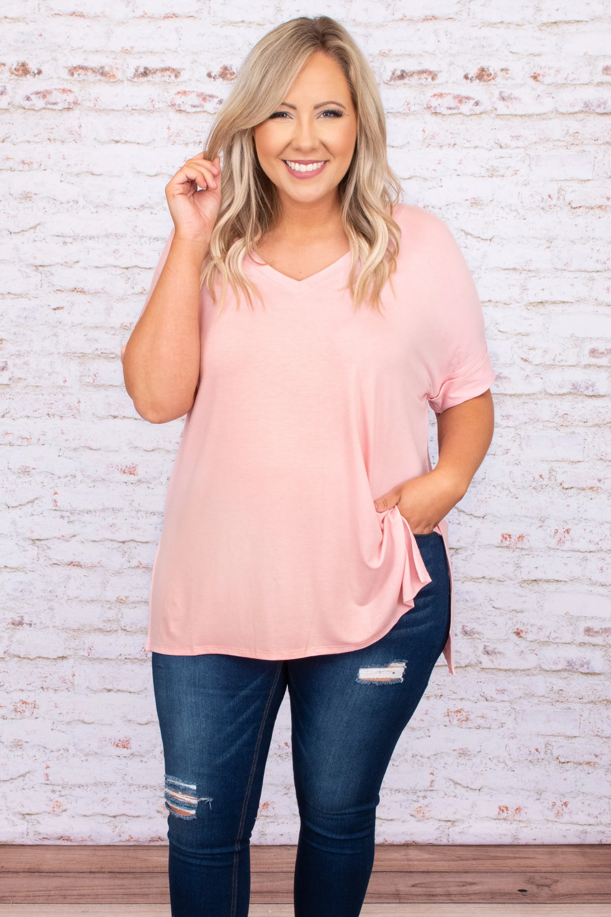 Comfy Travels Top, Dusty Pink