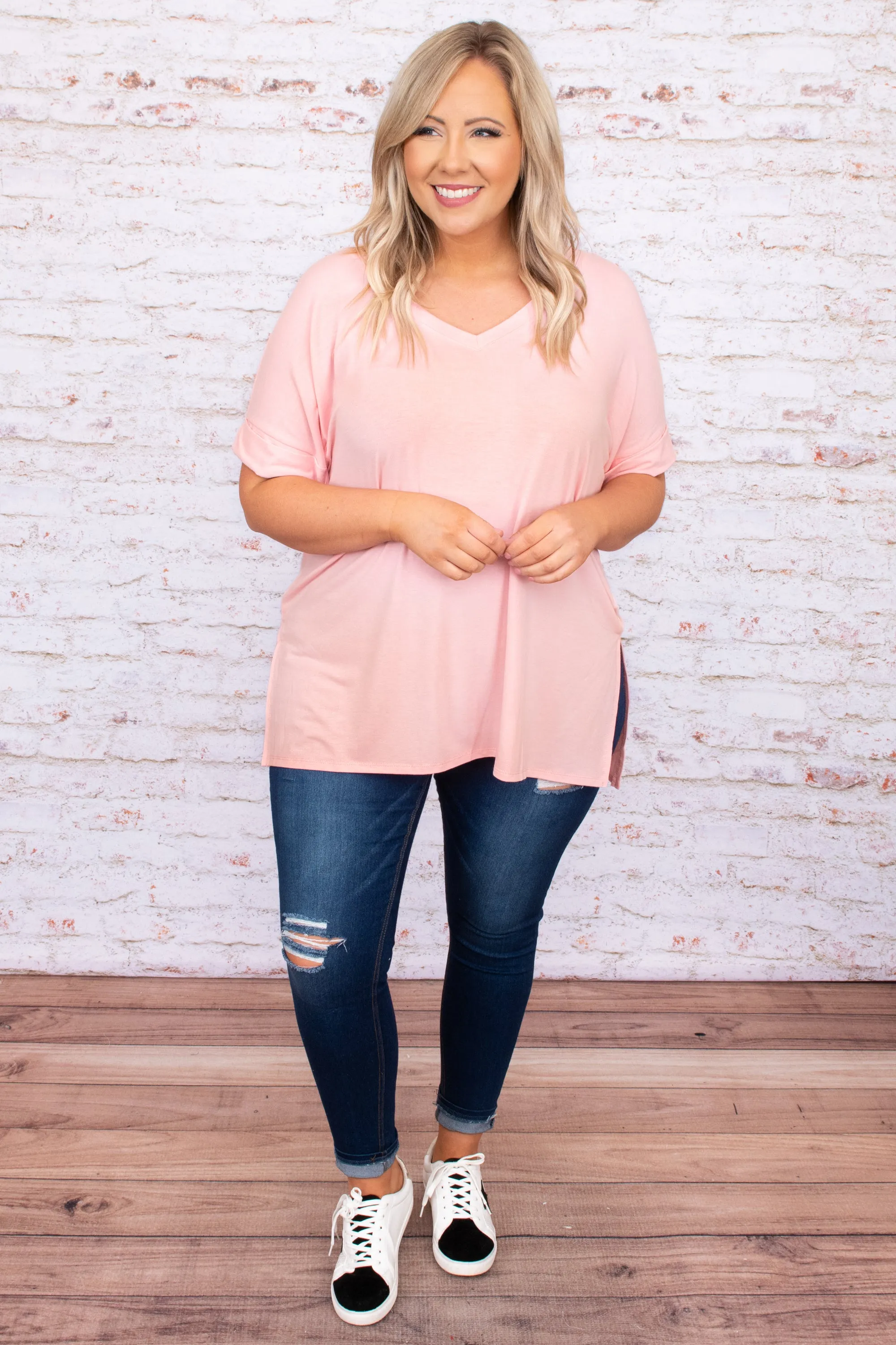 Comfy Travels Top, Dusty Pink