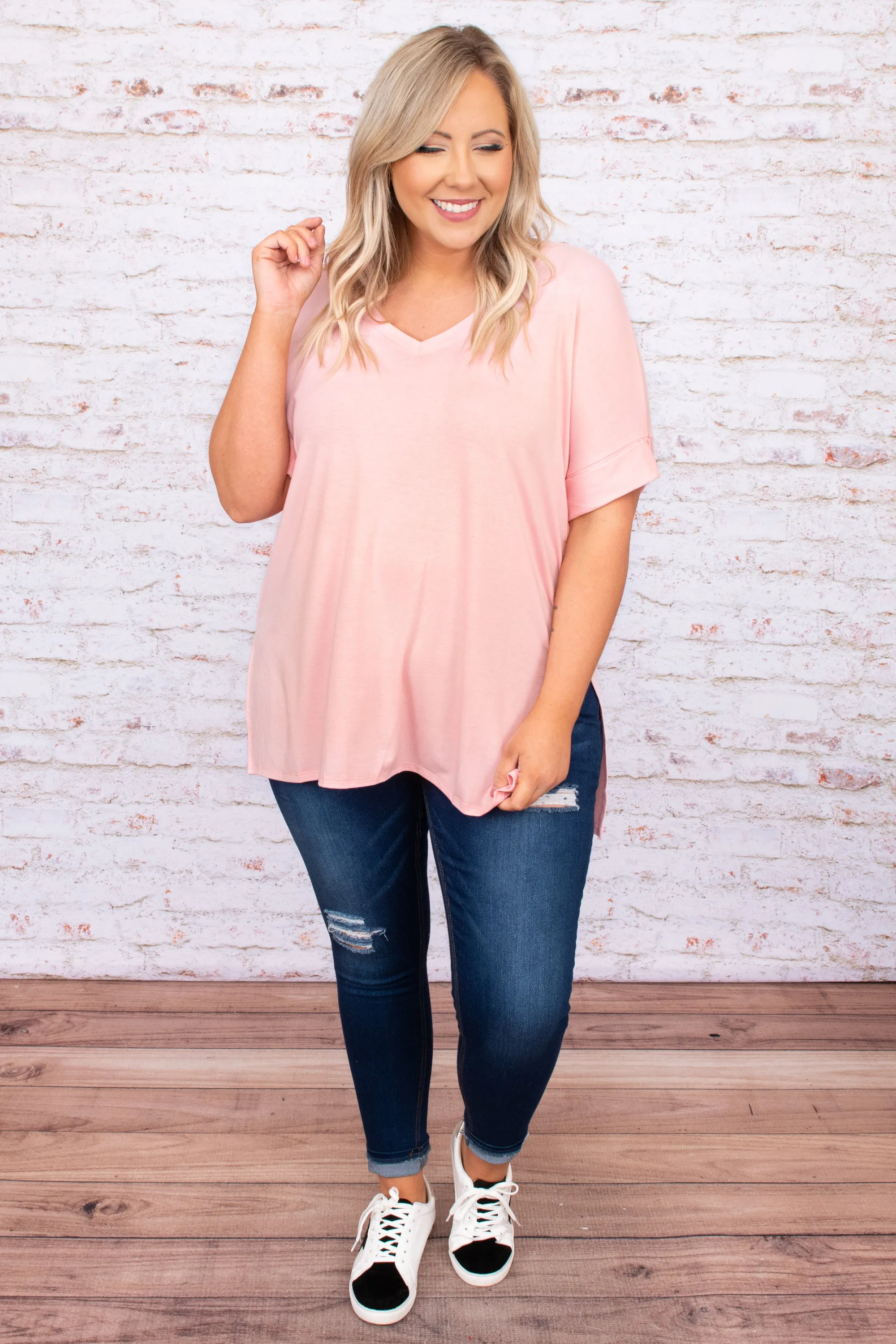 Comfy Travels Top, Dusty Pink