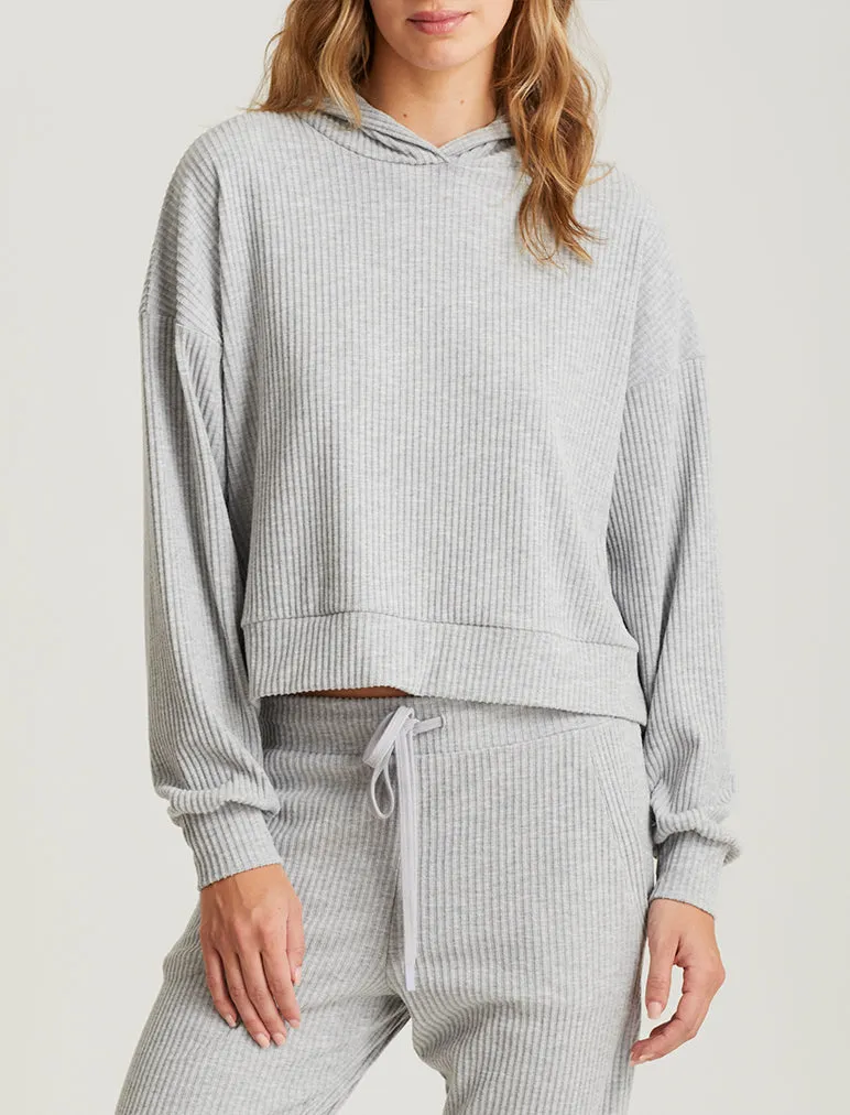 Cosy Winter Rib Crop Hoodie