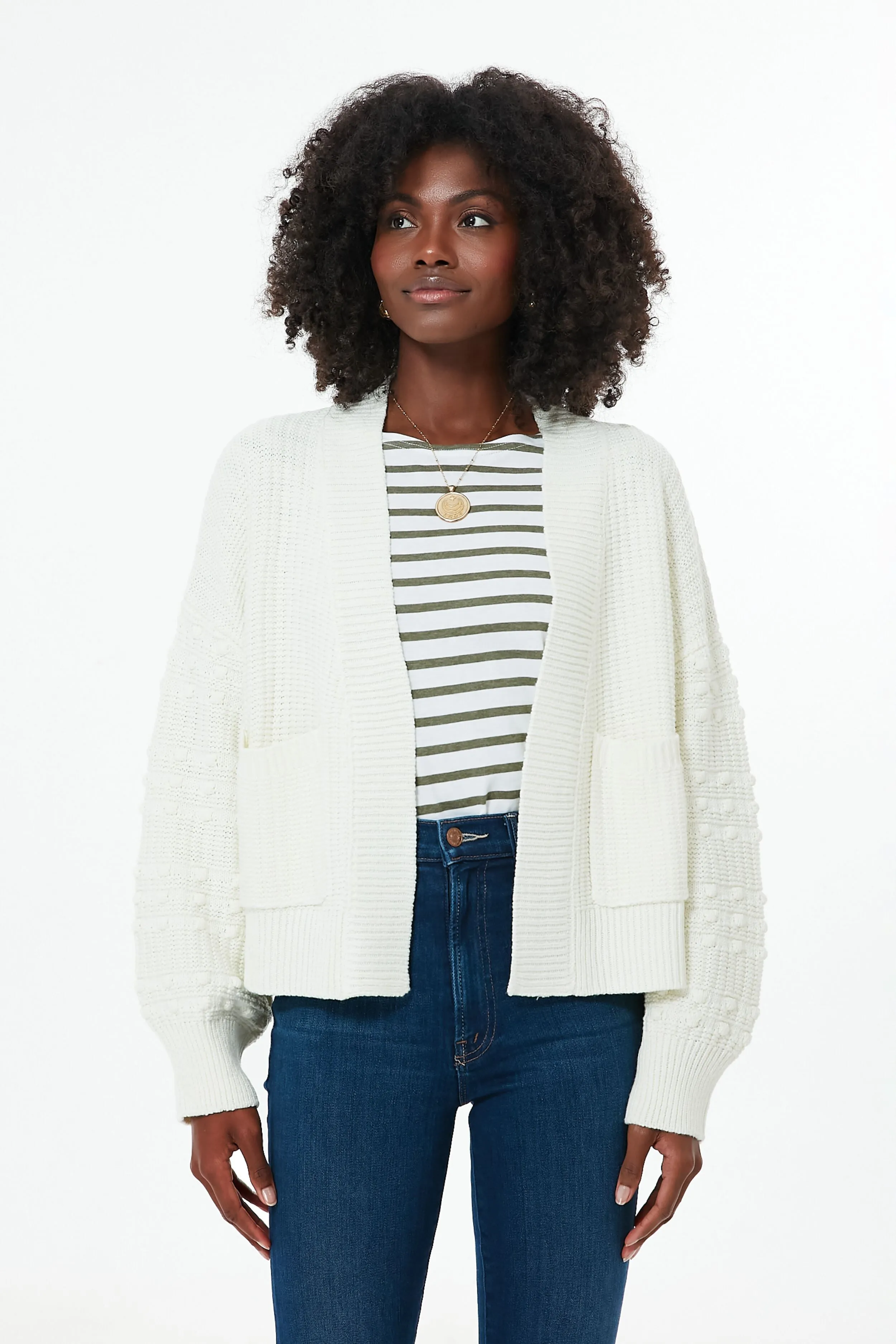 Cream Bobble Cardigan