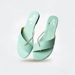 Cross Strap Toe Sea Green