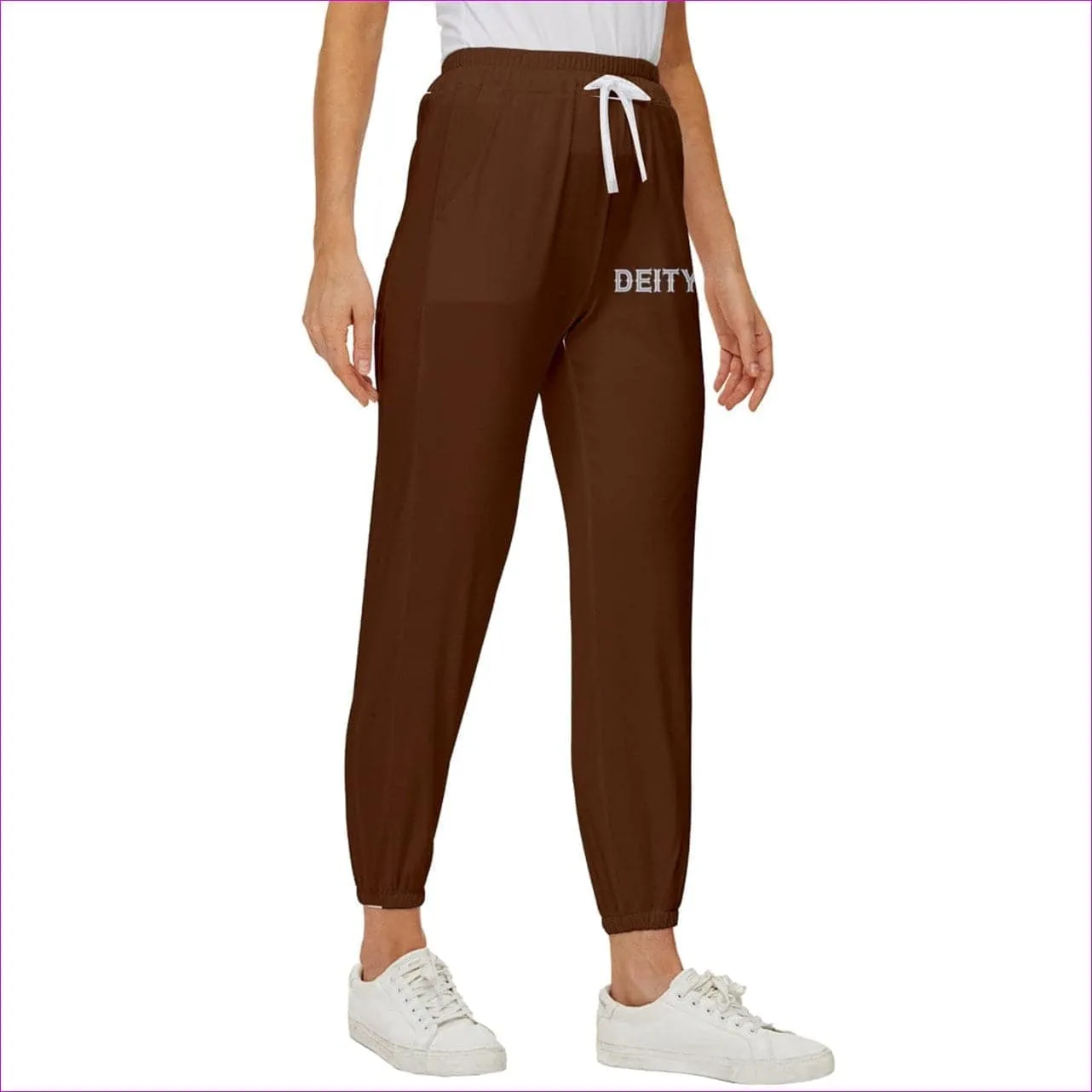 Deity Cropped Drawstring Pants - Brown