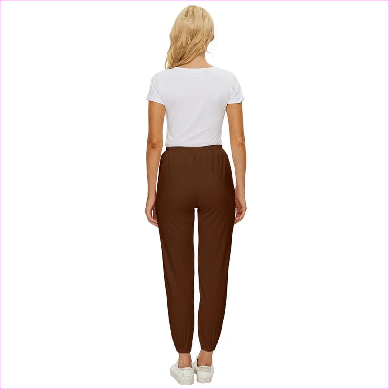 Deity Cropped Drawstring Pants - Brown