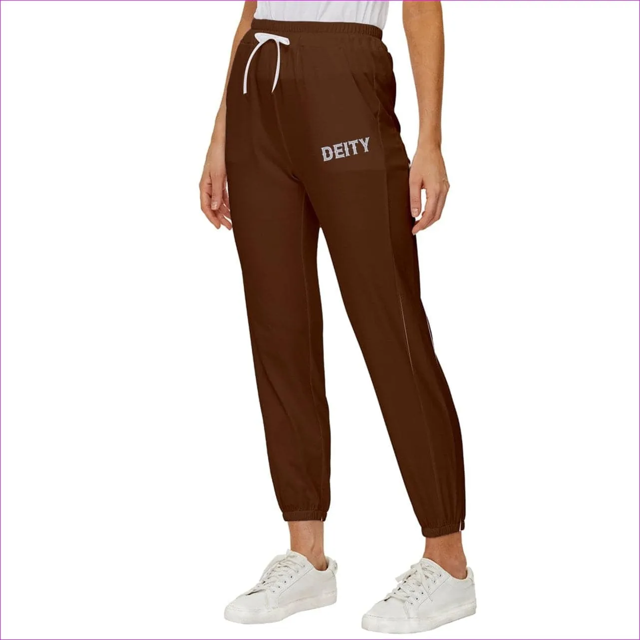 Deity Cropped Drawstring Pants - Brown