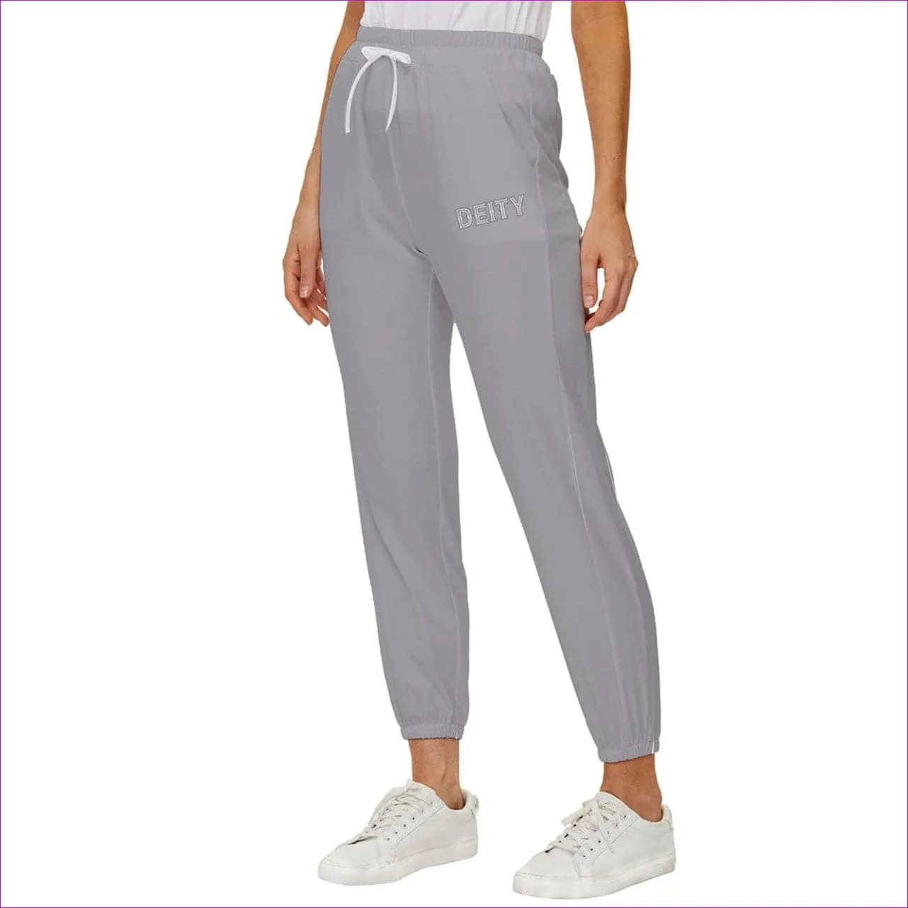 Deity Cropped Drawstring Pants - Gray