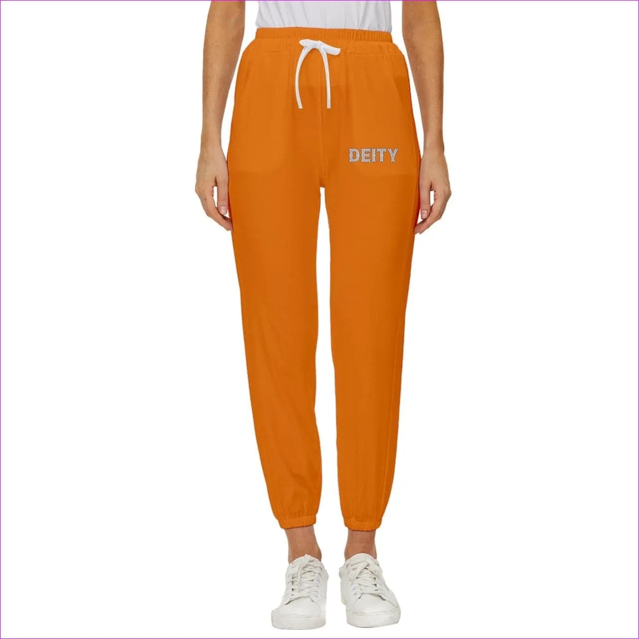 Deity Cropped Drawstring Pants - Orange