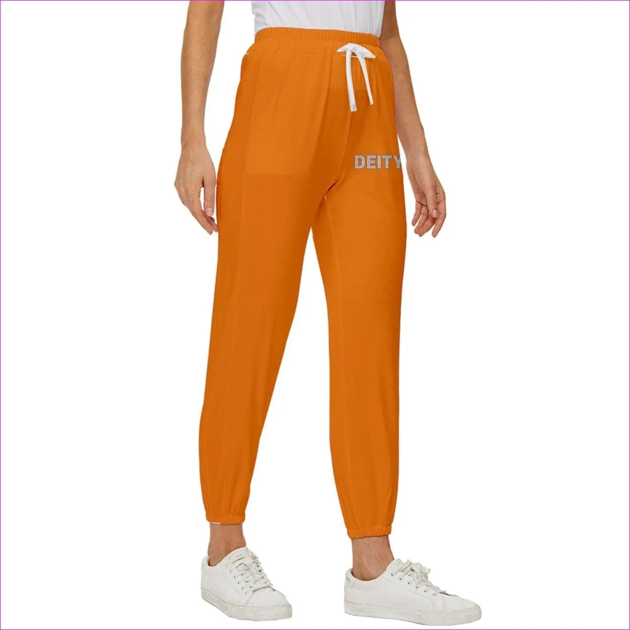 Deity Cropped Drawstring Pants - Orange