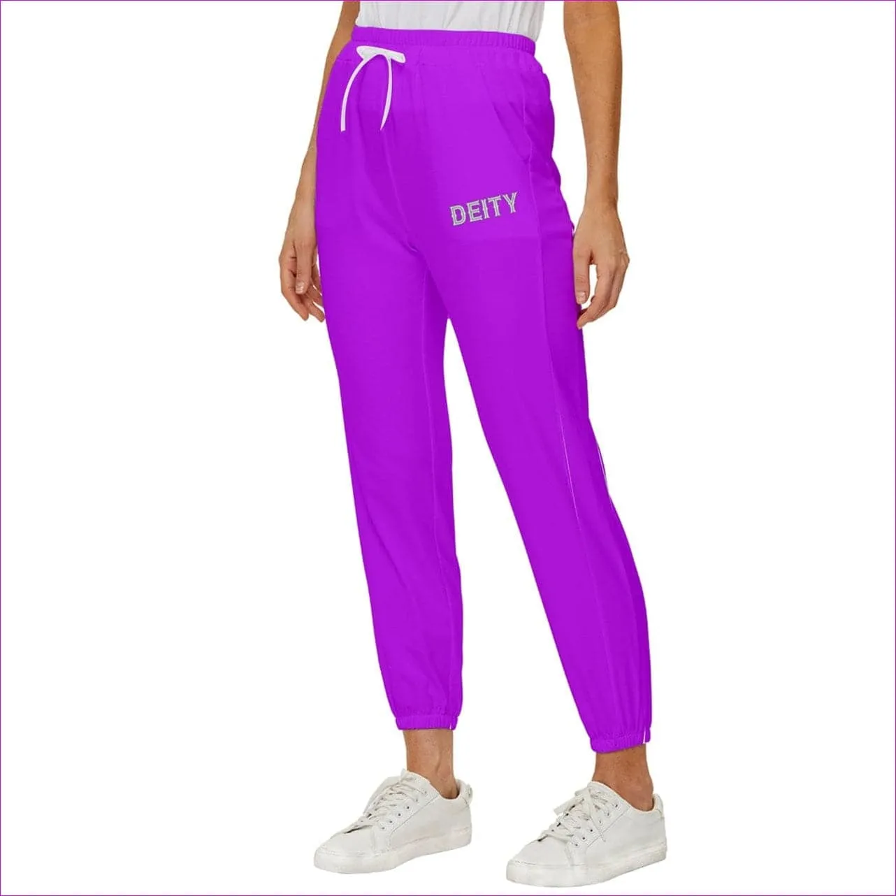 Deity Cropped Drawstring Pants - Purple