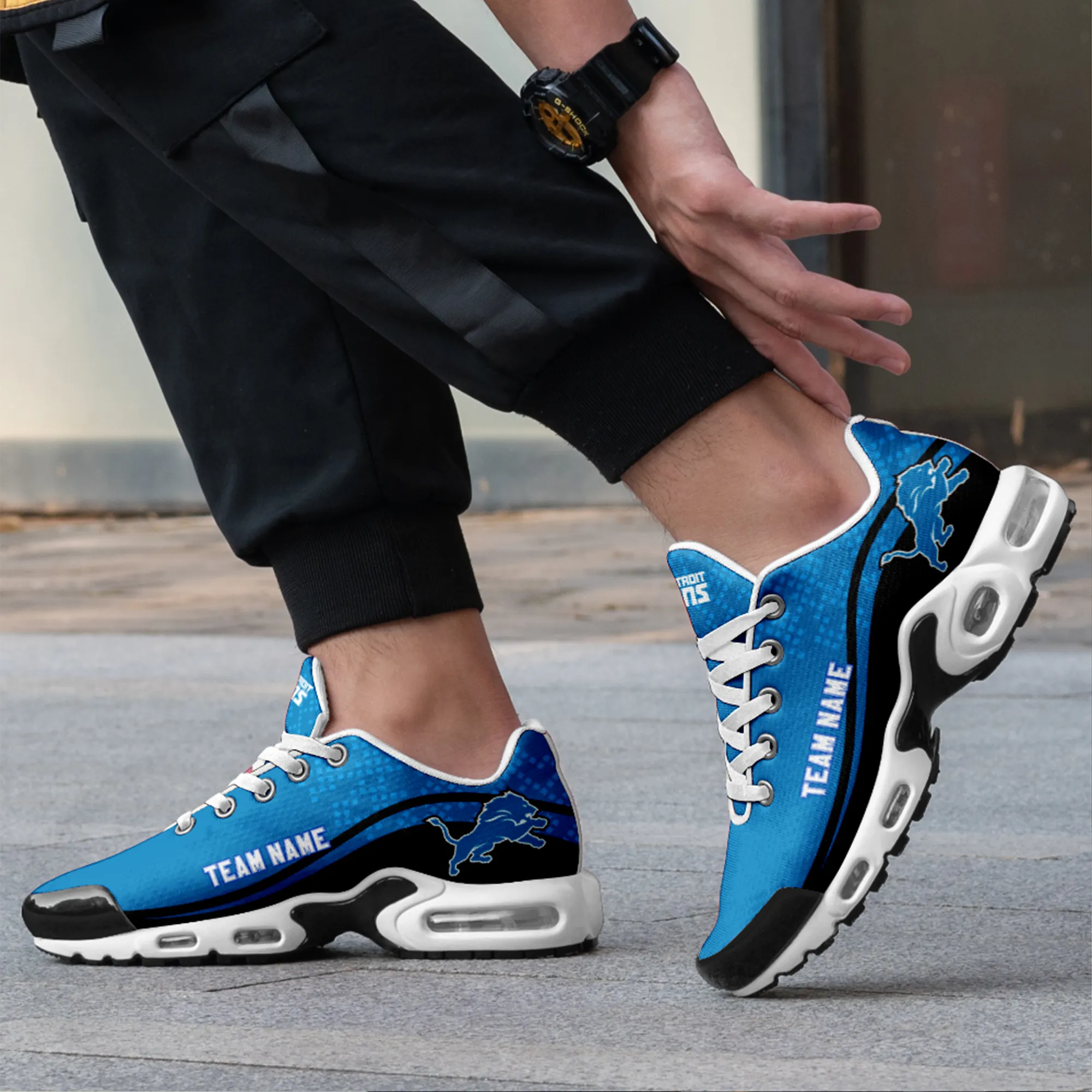 Detroit Lions- Fashion Men/Women Sports Shoes Sports Wear Shoes NFL Game Comfortable and Breathable