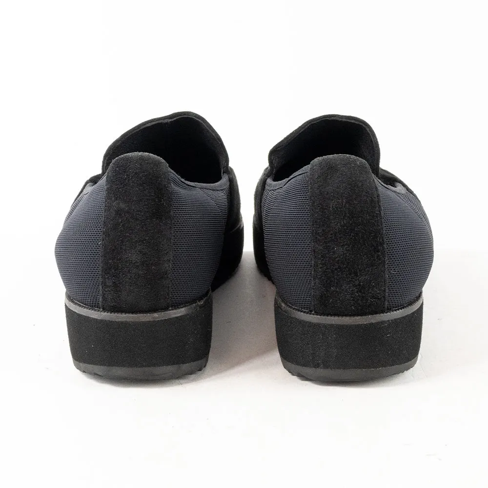 Eileen Fisher Black Suede Round Toe Slides