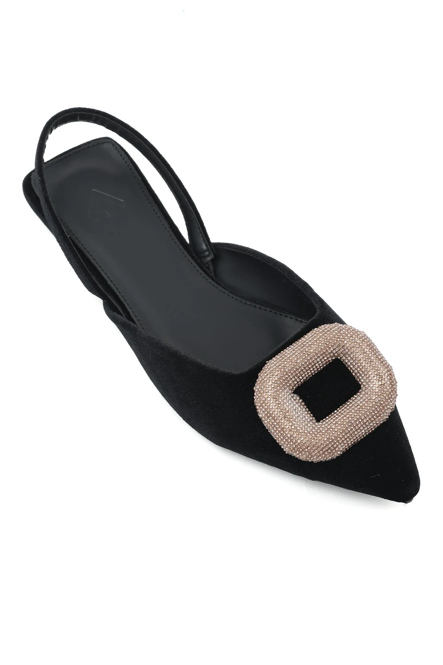 ELEGANT VELVET FLATS-BLACK