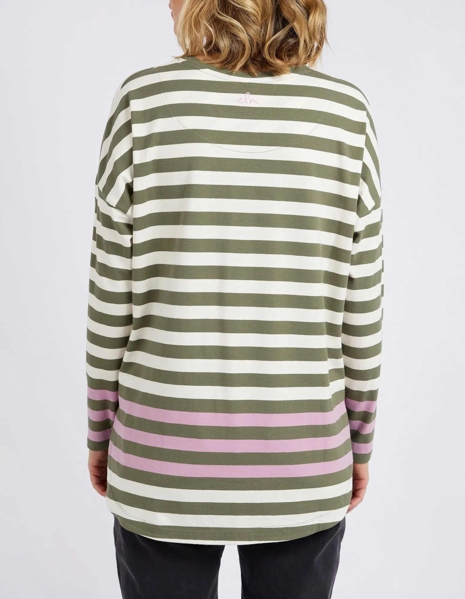 Elm Turn Back LS Tee Clover Pearl Stripe