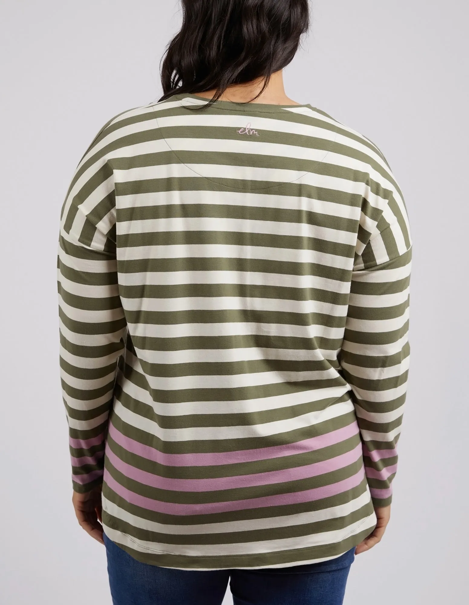 Elm Turn Back LS Tee Clover Pearl Stripe