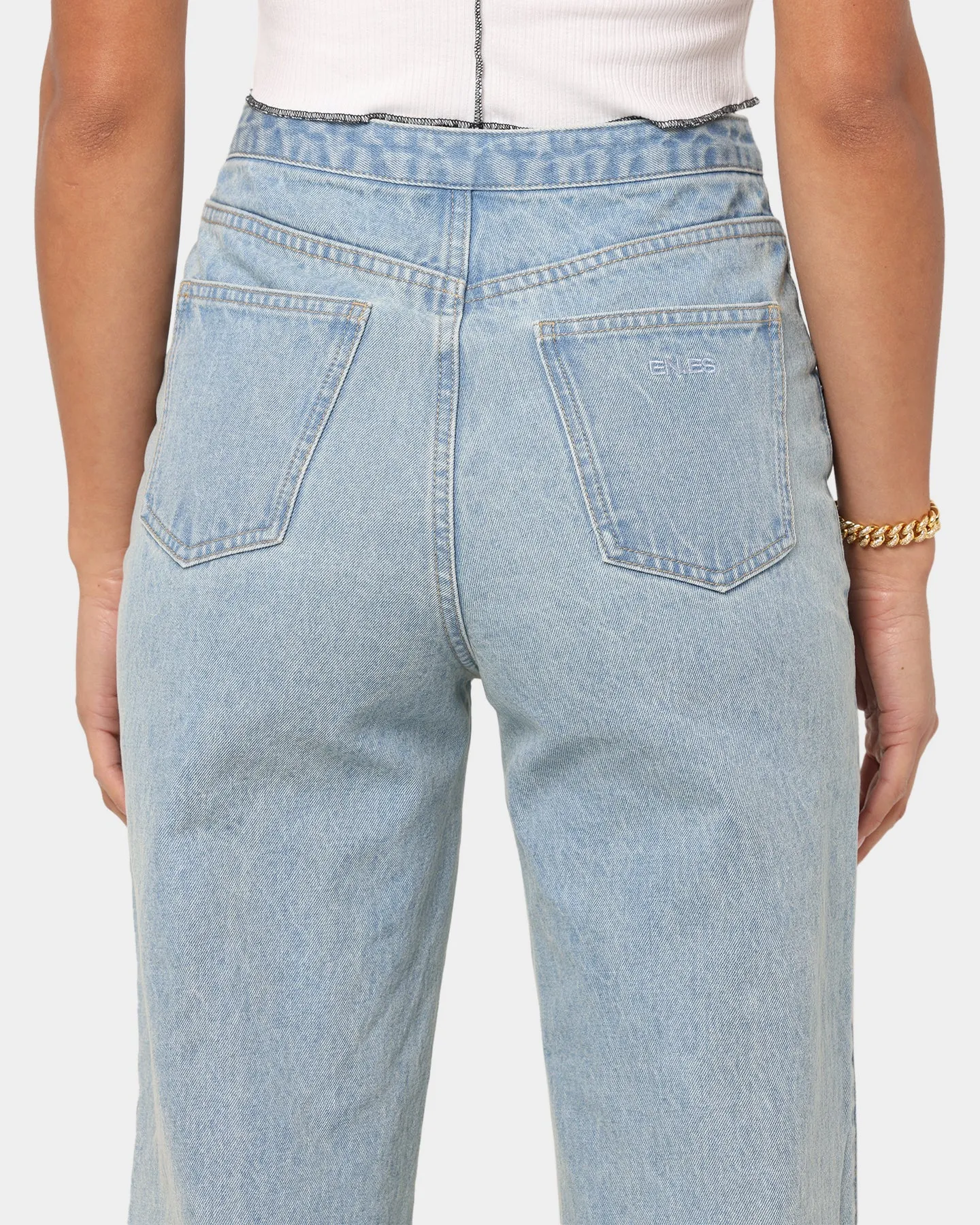 EN ES High Wide Leg Jean Light Blue Denim