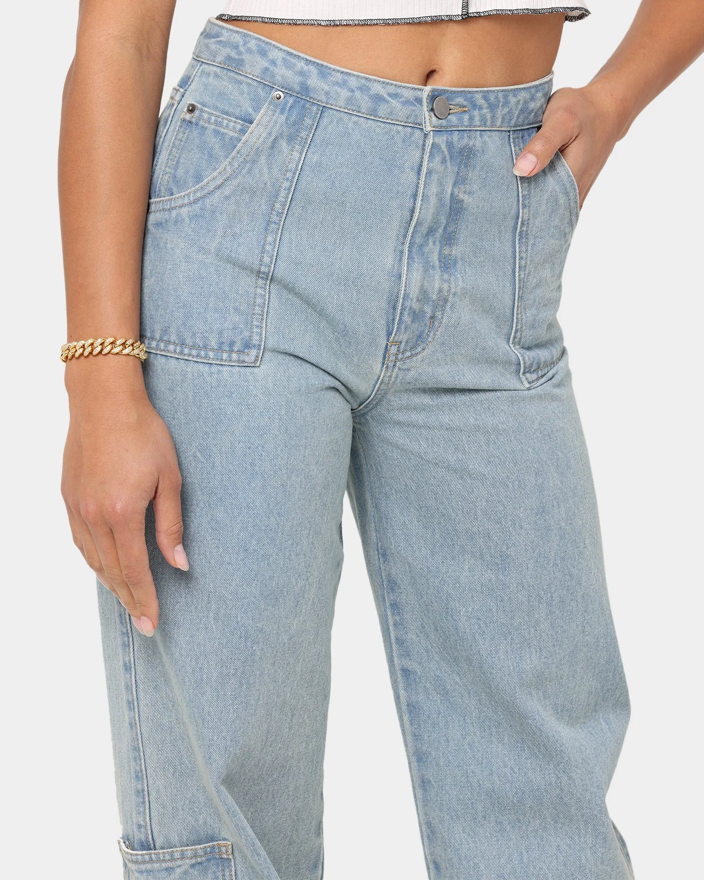 EN ES High Wide Leg Jean Light Blue Denim