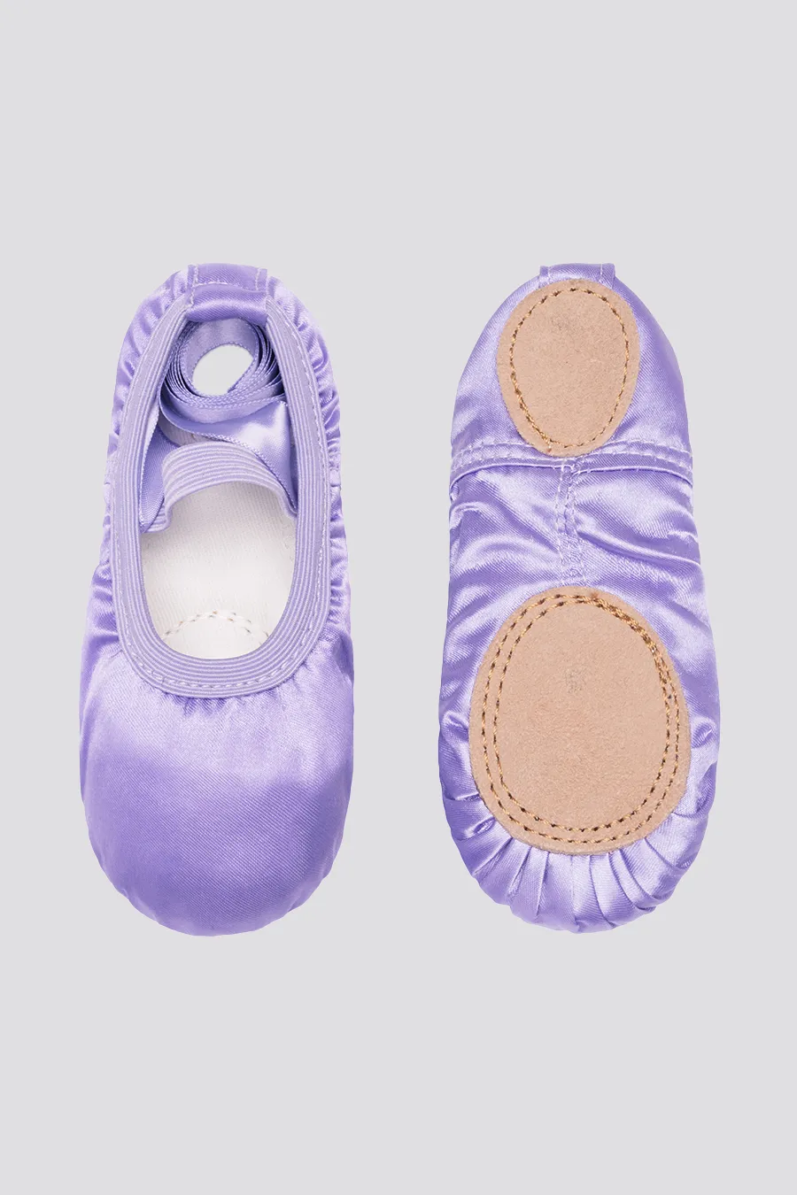 Girl's Satin Ballet Shoes with Ribbon