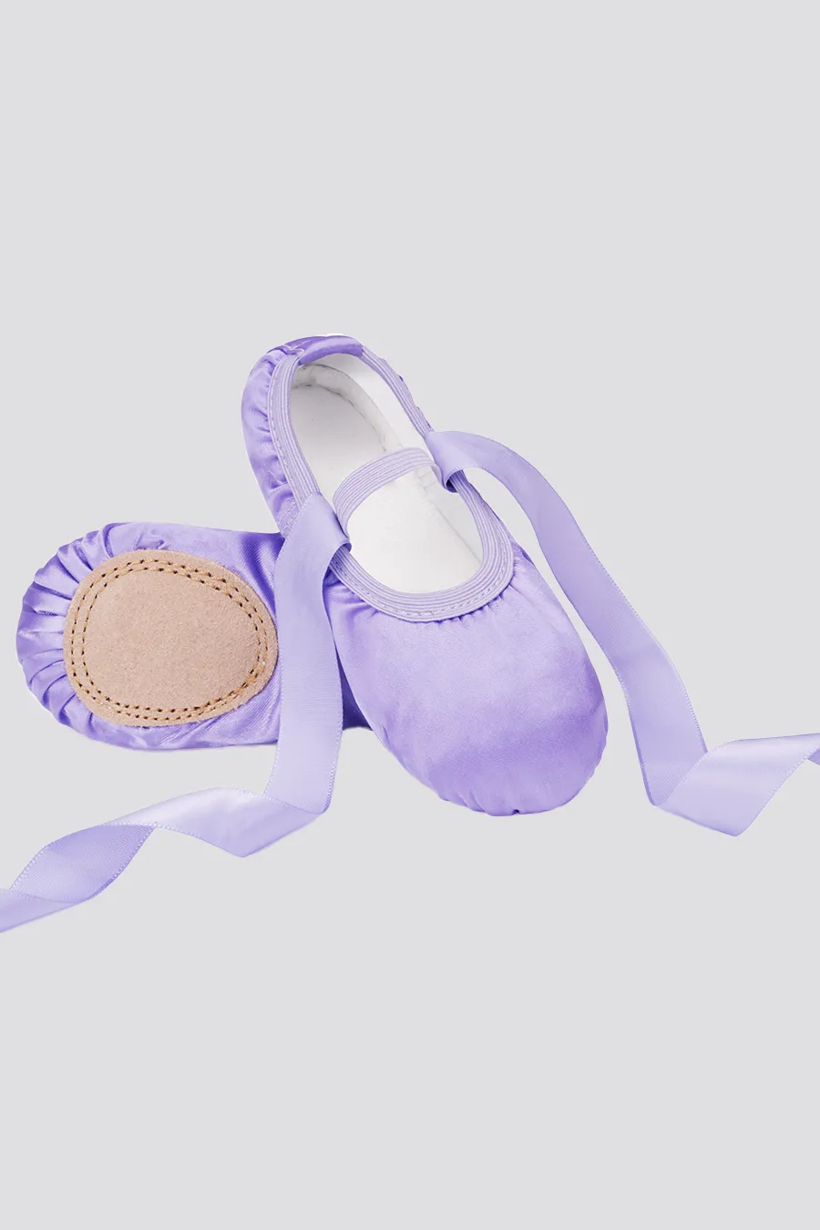 Girl's Satin Ballet Shoes with Ribbon