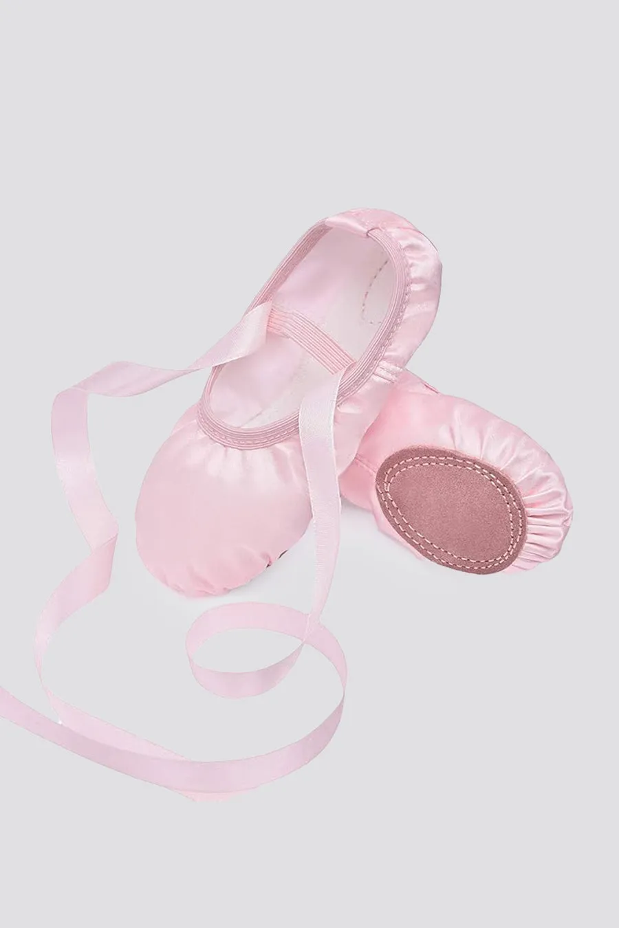 Girl's Satin Ballet Shoes with Ribbon