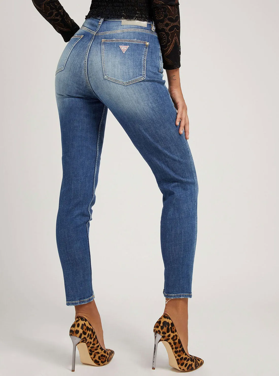 High-Rise Tapered Mom Denim Jeans In Vintage Mid Wash