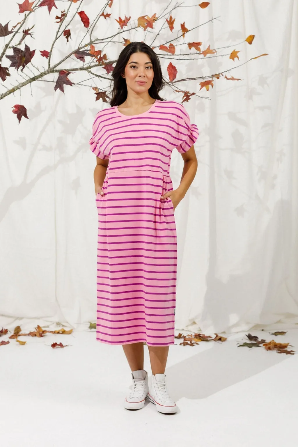 Homelee Nevaeh Midi Dress Candy Stripe