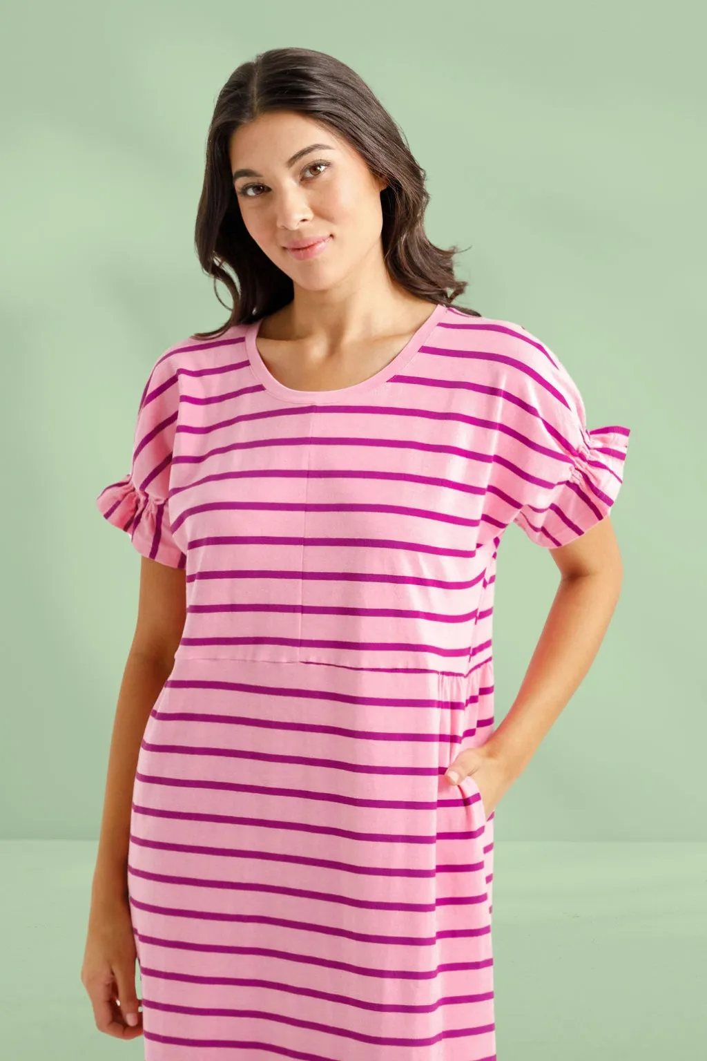 Homelee Nevaeh Midi Dress Candy Stripe