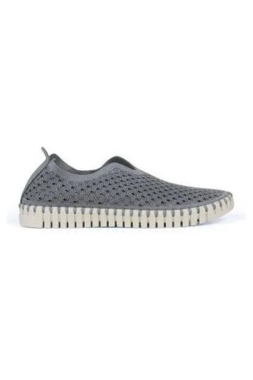 Ilse Jacobsen Hornbæk Tulip 139 Sneakers  | Grey 006 Laser Cut Perforated Sneakers