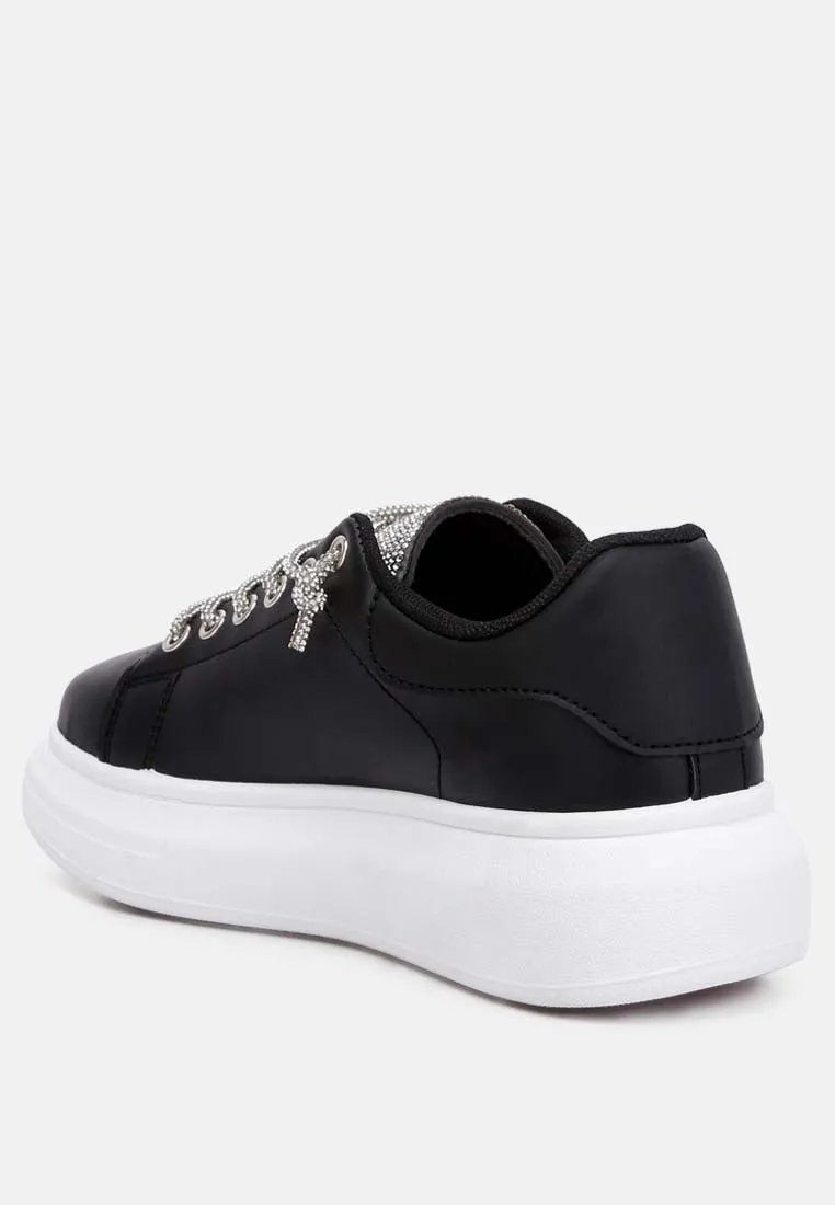 Jaxen Rhinestones Lace Up Sneakers