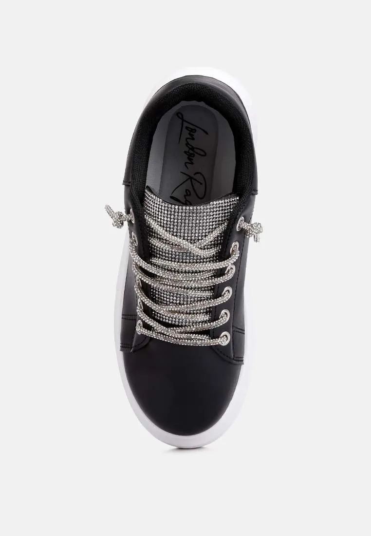 Jaxen Rhinestones Lace Up Sneakers