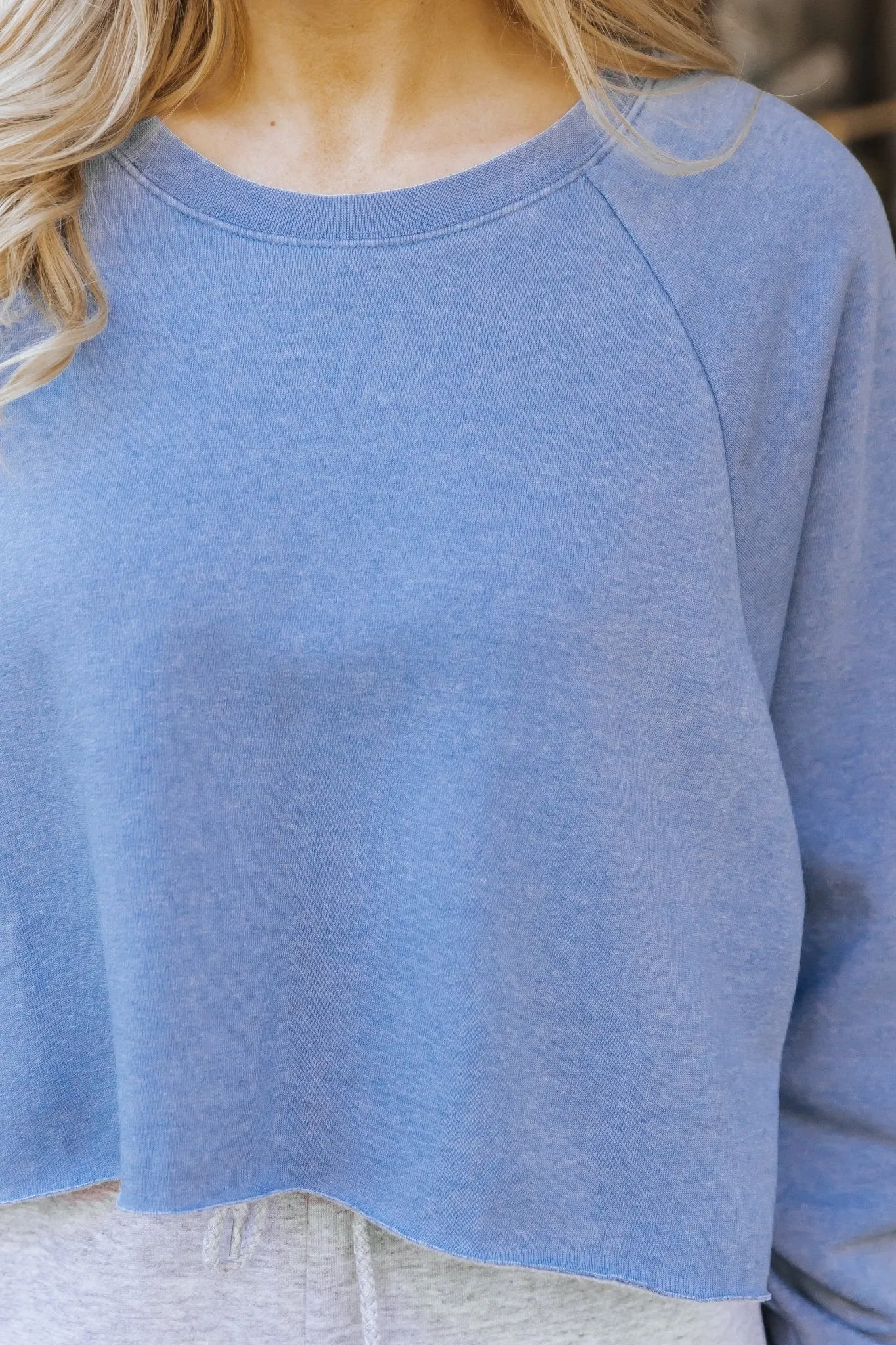 Jenna Blue Fleece Sweatshirt - DOORBUSTER