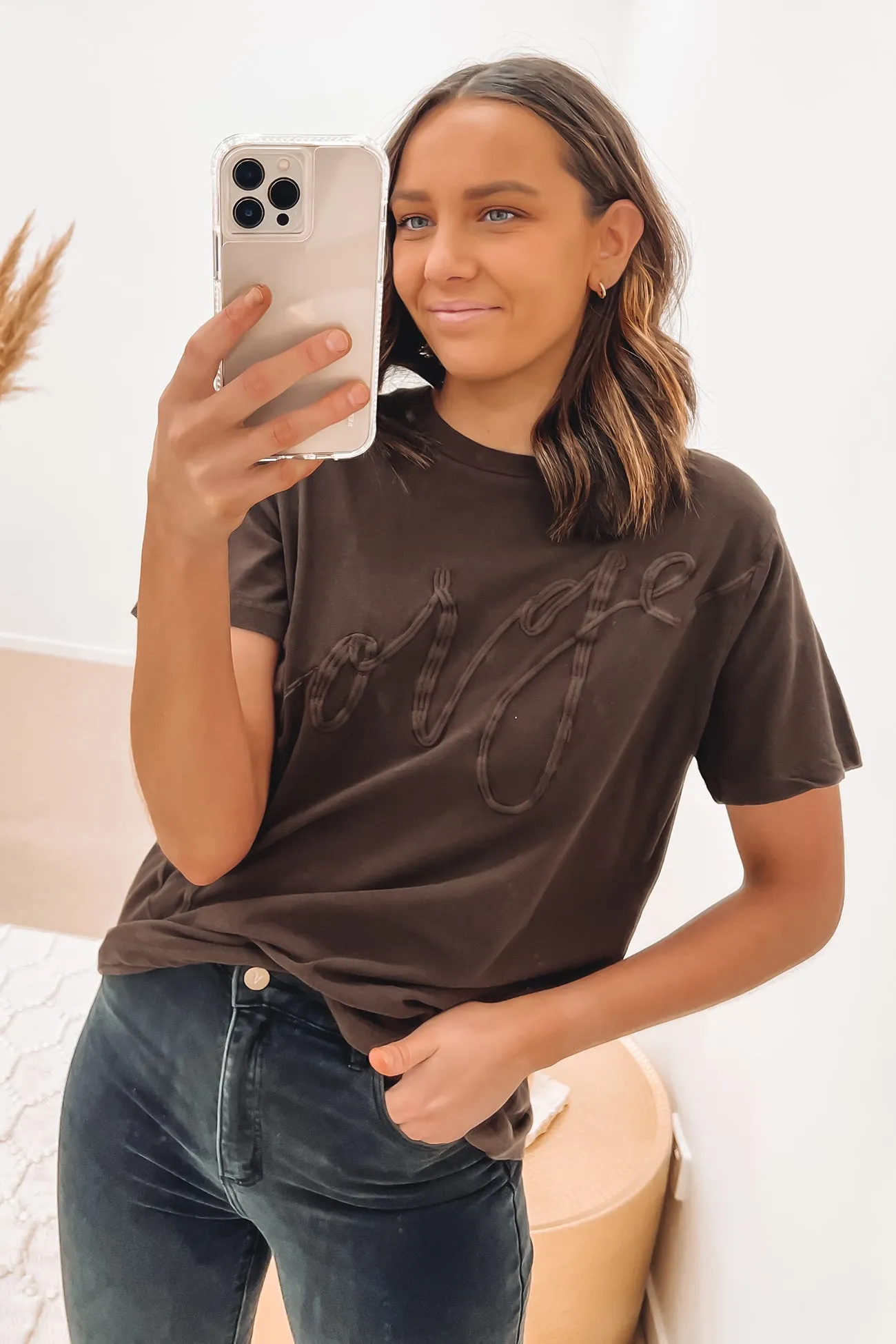 Jorge Embroidery Tee Brown