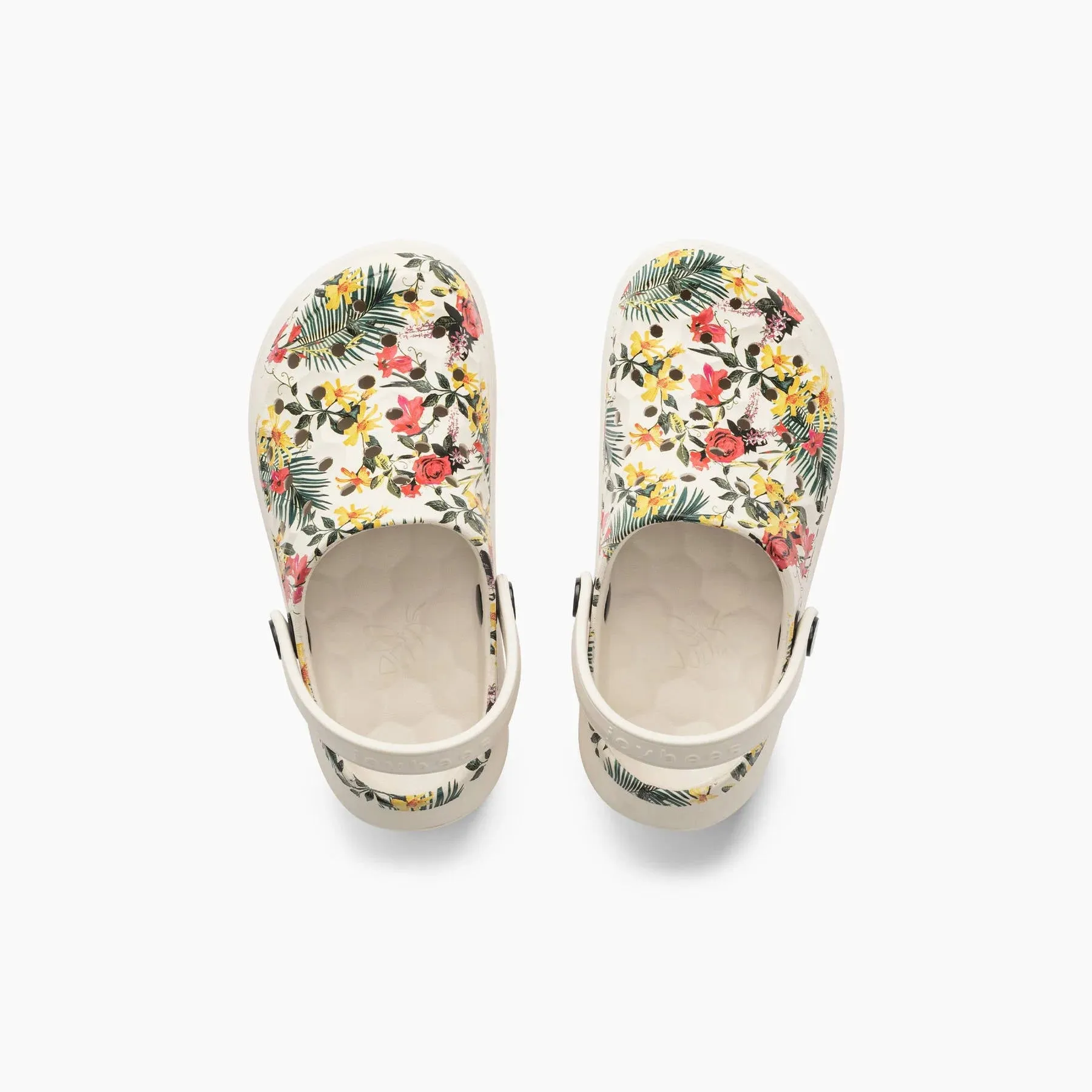 Joybees Kids Girls Varsity Clog Graphic Bone Tropical Floral